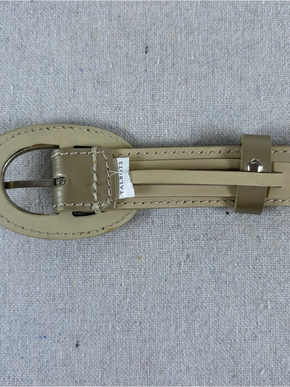 Talbots Women’s Size 1X Gold Metallic Leather Belt